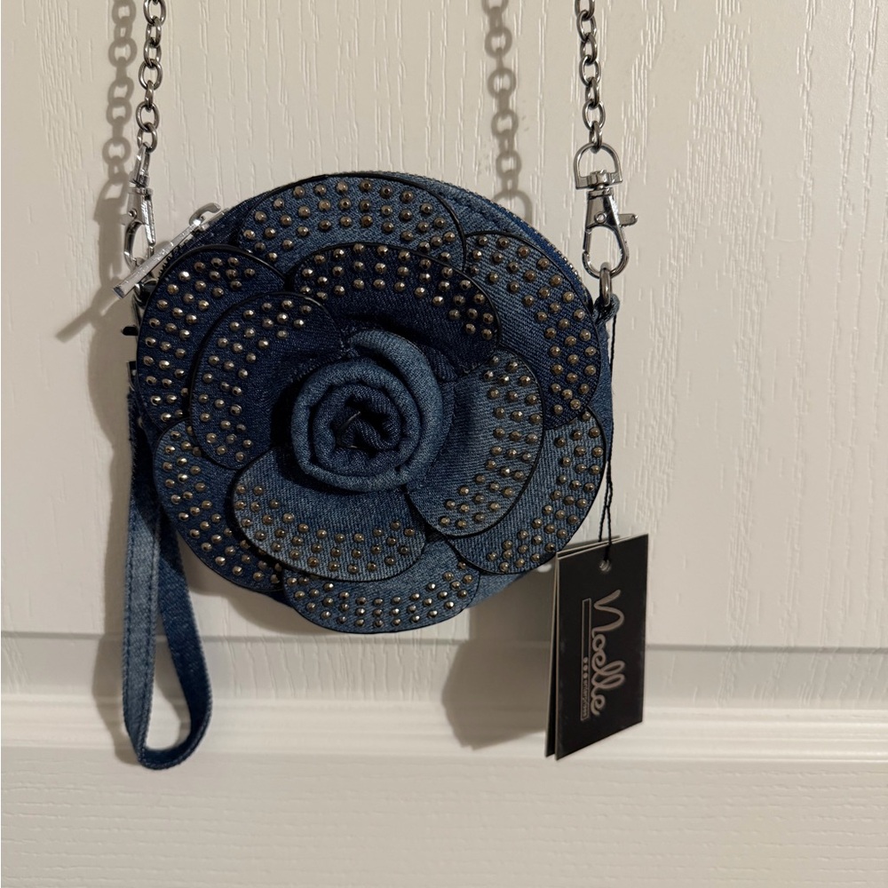 Noelle Mini Denim Rose Crossbody